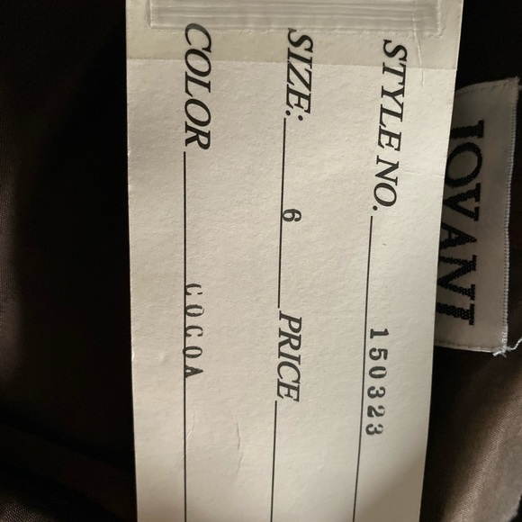 Jovani Silk Gown Brown with Scarf - Picture 6 of 7